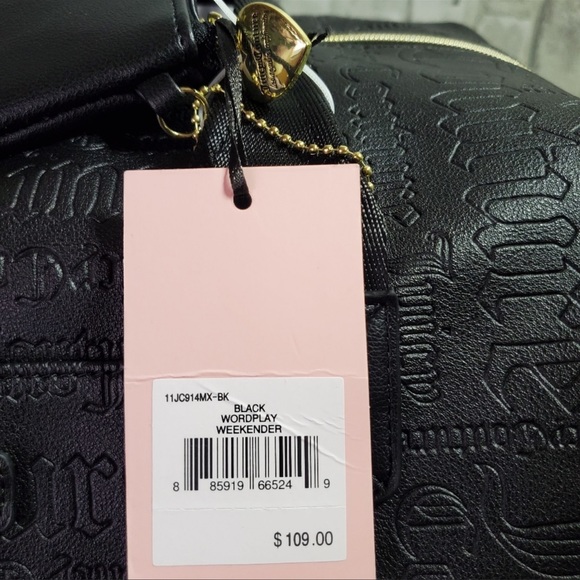 NEW Juicy couture Black Gothic Embossed weekender - Picture 7 of 7